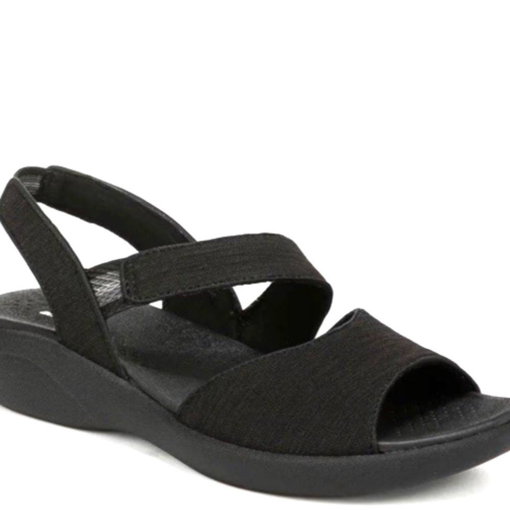New in Box! Lifestride Bzees 7 WIDE Cheerful Washable Slingback Black Sandals